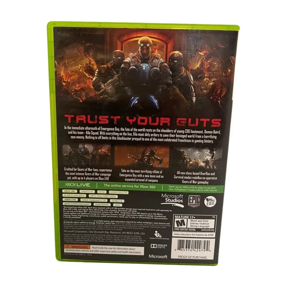 Gears Of War Judgment Video Game Xbox 360 2013 Epic Games Microsoft No Manual